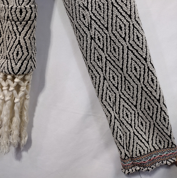 Miss Me Western Boho Fringe Jacket Womens S Tan Black Geometric Retro 90s - Picture 4 of 12